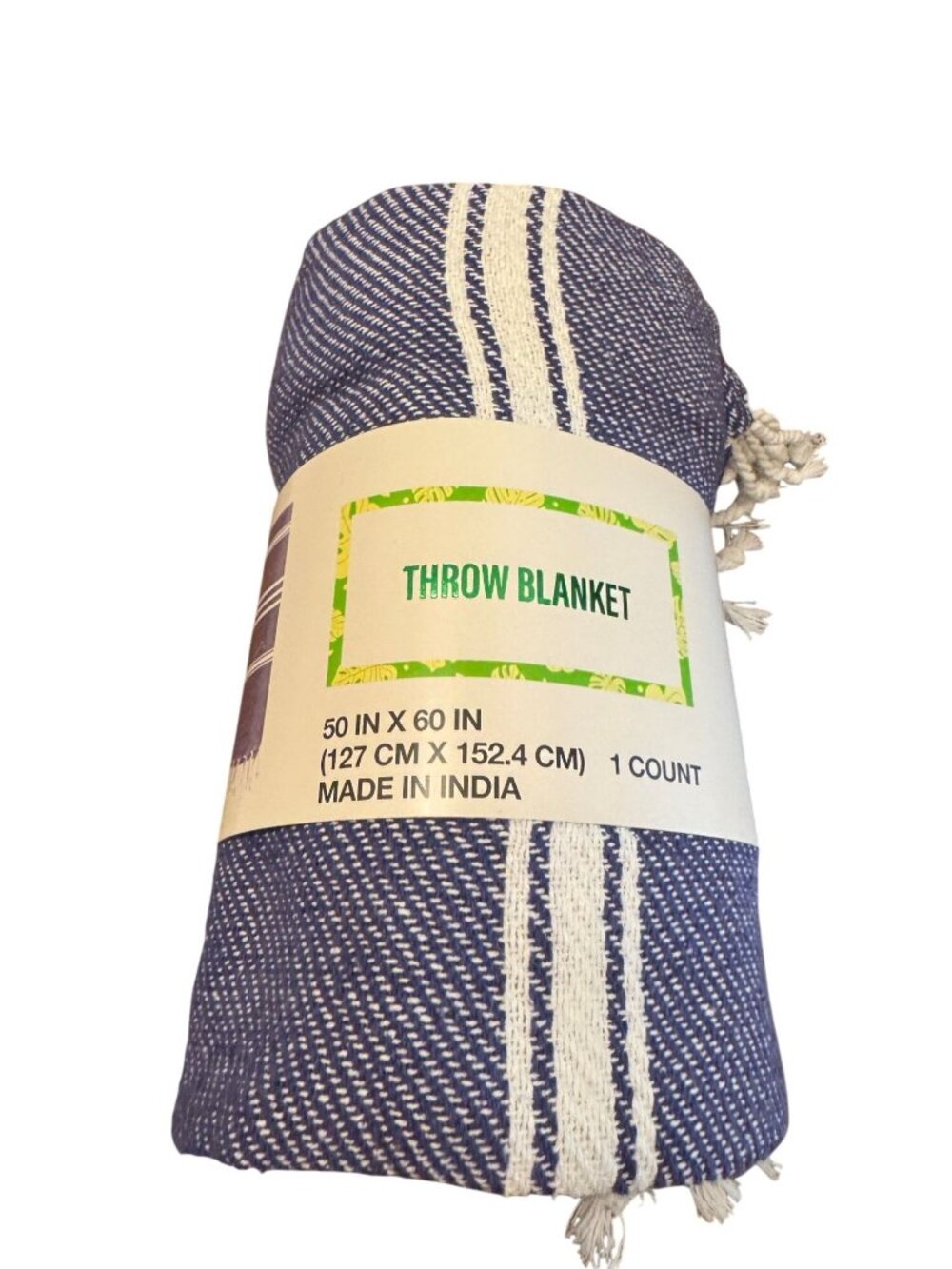 NWT throw blue and white stripped blank